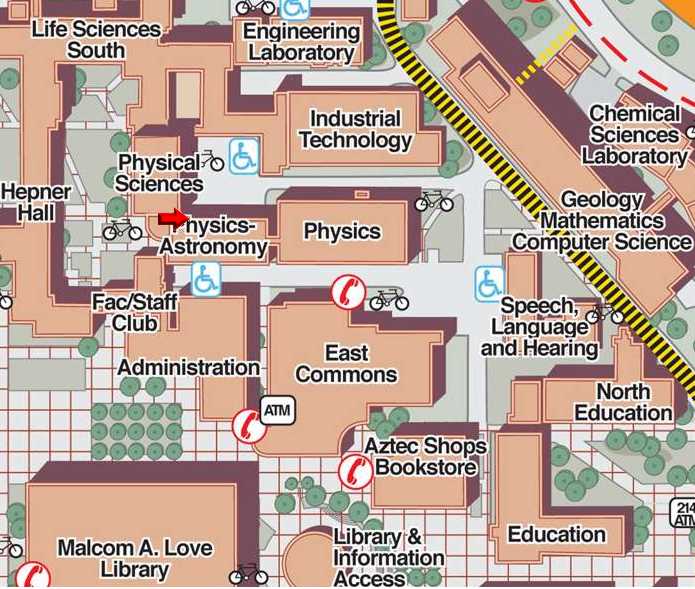 map of campus showing PA
building