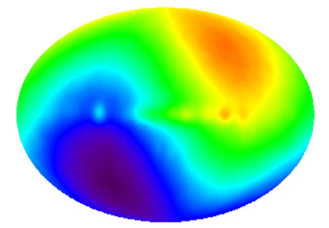 image of large positive to negative cosmic microwave
background