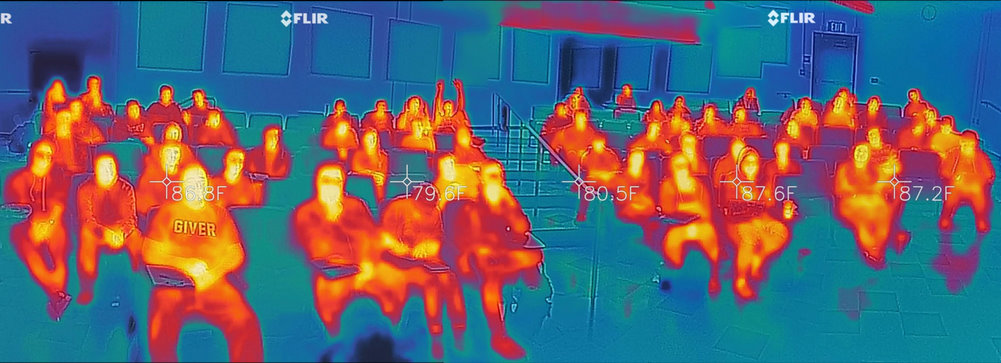 Thermal infrared photo of the classroom