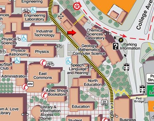 campus map showing
the area near the GMCS building